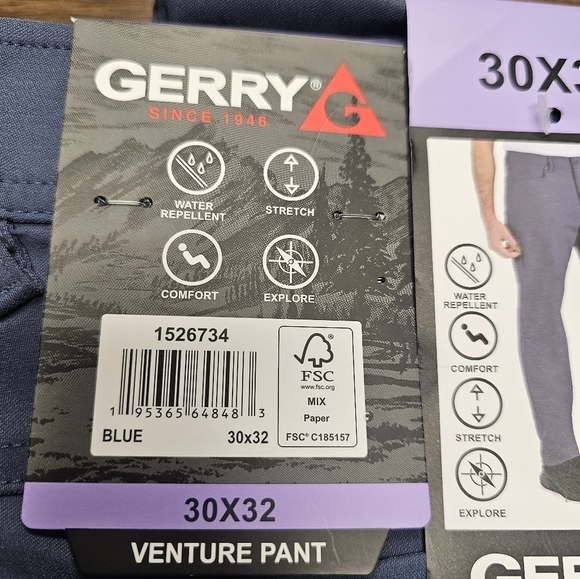 75)GERRY Pants Men’s Venture 30 X 32 Blue Relaxed Fit Comfort Stretch Pockets - Picture 6 of 14